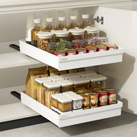 Multi-functional Pull-Out Under-Sink Organizer for Kitchen Cabinets - Spice, Dish, and Bowl Storage