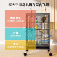 Large Luxury Bird Cage for Parrots and Finches, Breeding Aviary with Accessories