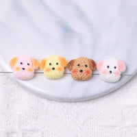 Cute Cartoon Simulation Dog Head Perforated Resin Accessories DIY Handmade Creative Bracelet Beaded Material