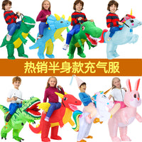 Inflatable Dinosaur Rider Costume for Halloween & Parties - Adult & Kids Sizes