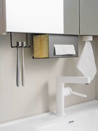 Magnetic Toothbrush Holder Wall Mounted with Dispenser for Bathroom Storage