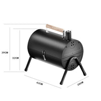 Portable Charcoal BBQ Grill for Home & Outdoor Camping - Foldable Barrel Design