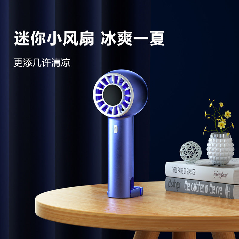 2024 New Portable Mini Handheld Electric Fan with Digital Display for Home and Student Use