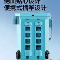 Portable Thickened Mini Fishing Box with Live Fish Bucket, Single Layer Fishing Tackle Storage