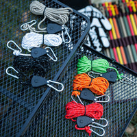 Outdoor Camping Tent Windproof Rope Pulley Adjuster with Reflective Guy Line