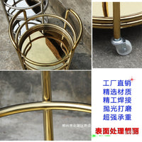 Stainless Steel Mobile Serving Cart for Food, Beverages, and Desserts