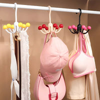 Rotating 6-Claw Hook Hanger for Hats, Bags, and Clothes - Door Back or Wardrobe Organizer