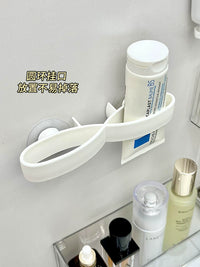 Wall-Mounted Toothpaste and Facial Cleanser Holder for Bathroom Organization
