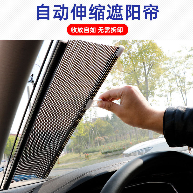 Retractable Car Windshield Sun Shade with Suction Cups, UV Protection and Heat Insulation