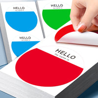 Large Round Colorful Name Tag Stickers for School Events and Clothing