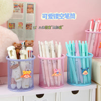 Creative Metal Mesh Round Hollow Pen Holder for Desk Organization