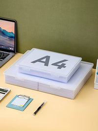 A4/A3/8K Clear Flip-Top Storage Box for Documents and Art Paper