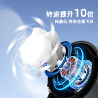 Jisu USB Rechargeable Handheld Turbo Fan with Digital Display, Brushless Motor, Quiet Operation, and Ice Compress Function