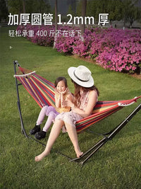 Foldable Hammock Stand with Optional Canvas Hammock, Indoor/Outdoor Multi-functional Support Frame