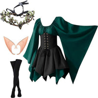 Women's Victorian Medieval Vampire Costume Dress for Halloween