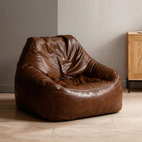 Vintage Lazy Sofa Tatami Single Recliner with Backrest for Balcony Bedroom