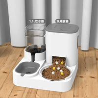 Automatic Pet Feeder with Water Dispenser and Food Bowl for Cats and Dogs, Double Bowl Design
