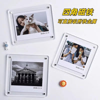 Acrylic Magnetic Photo Frame for Instant Prints and Small Cards, Double-Sided Transparent Display Stand