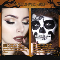 Halloween White Face Paint Foundation for Stage Makeup, Full Coverage, Long-lasting, Smudge-proof