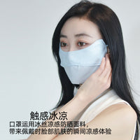 Summer Ice Silk Cooling Face Mask for Cycling, UV Protection, Breathable Sunscreen with Eye Corner Coverage