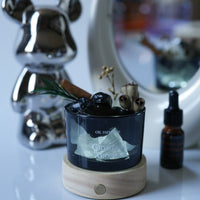Natural Crystal Diffuser Stone with Essential Oil and Dried Flowers, Home Decor and Gift