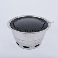 Korean Style BBQ Grill with Top Exhaust, Charcoal Barbecue Stove for Restaurants, Embedded Carbon Fire Grill