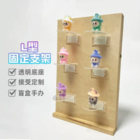 Clear Acrylic L-Shaped Display Stand for Figurines, Dolls, and Photo Frames