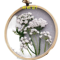 DIY Embroidery Kit for Beginners, European Style Floral Pattern Hand Embroidery Set with Hoop, Creative Gift for Adults and Students