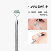 Jade Facial Roller and Gua Sha Set for Face and Eye Massage, Lifting, and Slimming