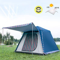 Outdoor Waterproof Double-Layer Camping Tent for 3-5 People - Portable, Quick Setup, Sun Protection, Windproof, Mosquito Net