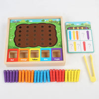 Montessori Color Sorting Fine Motor Skill Toy with Caterpillar Clip for Toddlers