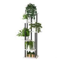 Multi-Tier Wrought Iron Plant Stand for Indoor & Balcony Use