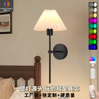 Wireless Charging RGB Wall Sconce with Remote Control and Timer, 15 Colors, Detachable Bulb for Living Room Bedroom