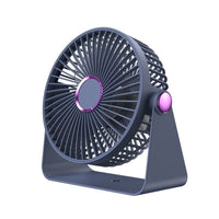 Portable USB Rechargeable Desk Fan with LED Light, Quiet Air Circulator with Ice Compress Function for Home Office