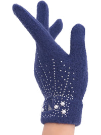 Figure Skating Plush Gloves - Thermal, Breathable & High-Elastic with Rhinestone Accents