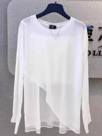 Women's Ice Silk Sun Protection Cardigan with Slits, Loose Fit Long Sleeve Top