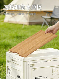 Large Capacity Outdoor Camping Storage Box with Integrated Table, Foldable Car Trunk Organizer