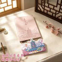 Chinese Style Travel Stamp Collection Notebook, Portable Large Capacity Blank Pages for Tourist Check-ins and Souvenirs