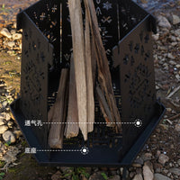 NOBANA Portable Outdoor Fire Pit Hexagonal Wood Burning Stove for Camping Patio BBQ