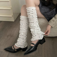 Polka Dot Leg Warmers for Women - Autumn Bubble Cuff Stacked Socks