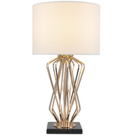 Modern Creative Metal Stand Table Lamp with Marble Base for Living Room Bedroom Hotel Decor
