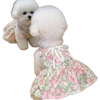 Pet Dog Cat Cherry Blossom Princess Dress for Small Breeds