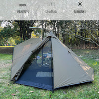 Ultralight 15D Silicone Coated 2-Person Pyramid Tent for Outdoor Camping & Hiking