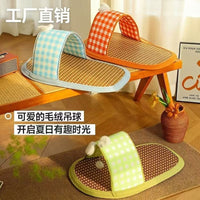 Pet Cooling Mat Rattan Weave Slipper Bed for Cats and Dogs