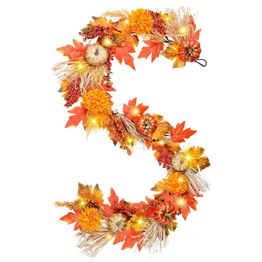 Autumn Harvest Festival Artificial Chrysanthemum Maple Leaf Garland