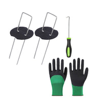 U-Shaped Galvanized Garden Stakes with Plastic Washers for Landscape Fabric, Tents, and Turf