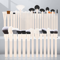 42-Piece Morandi Color Makeup Brush Set with Wooden Handles