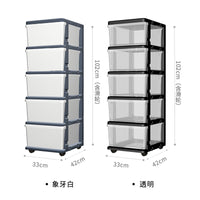 Narrow Plastic Storage Drawer Cabinet for Kids' Clothes and Toys