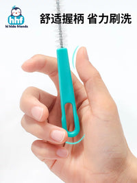 Baby Bottle & Nipple Cleaning Brush Set with Straw Cleaner and Sponge