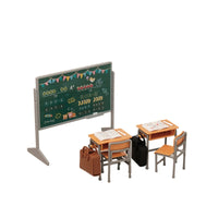 1:12 Dollhouse Miniature School Classroom Desk Blackboard Backpack Set